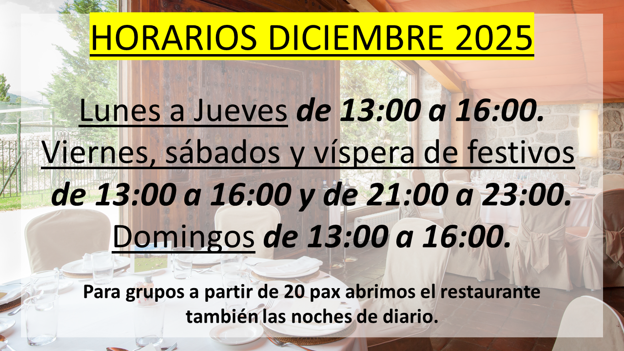 HORARIOS DICIEMBRE 25